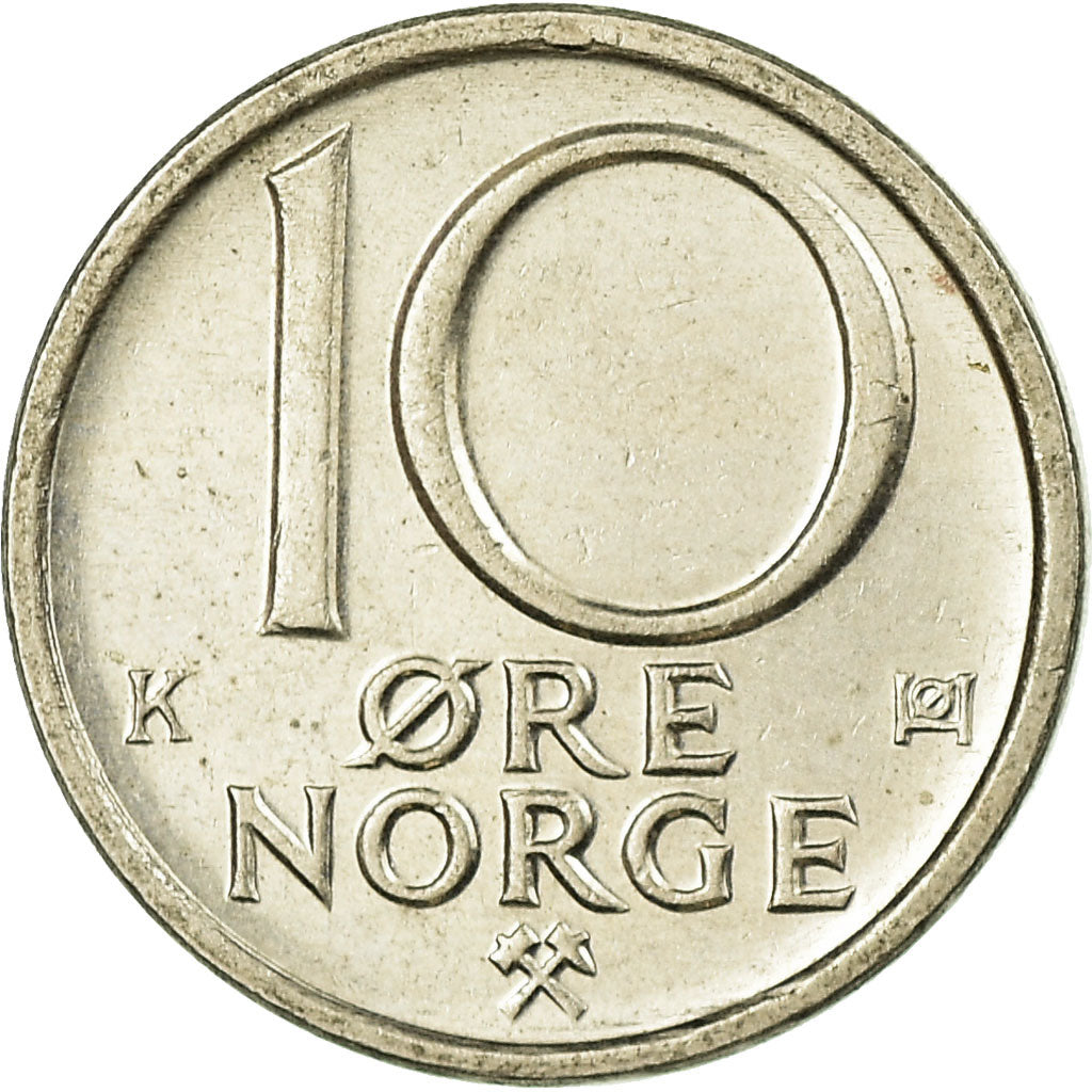 Münze, Norwegen, Olav V, 10 Öre, 1985, SS, Copper-nickel, KM:416