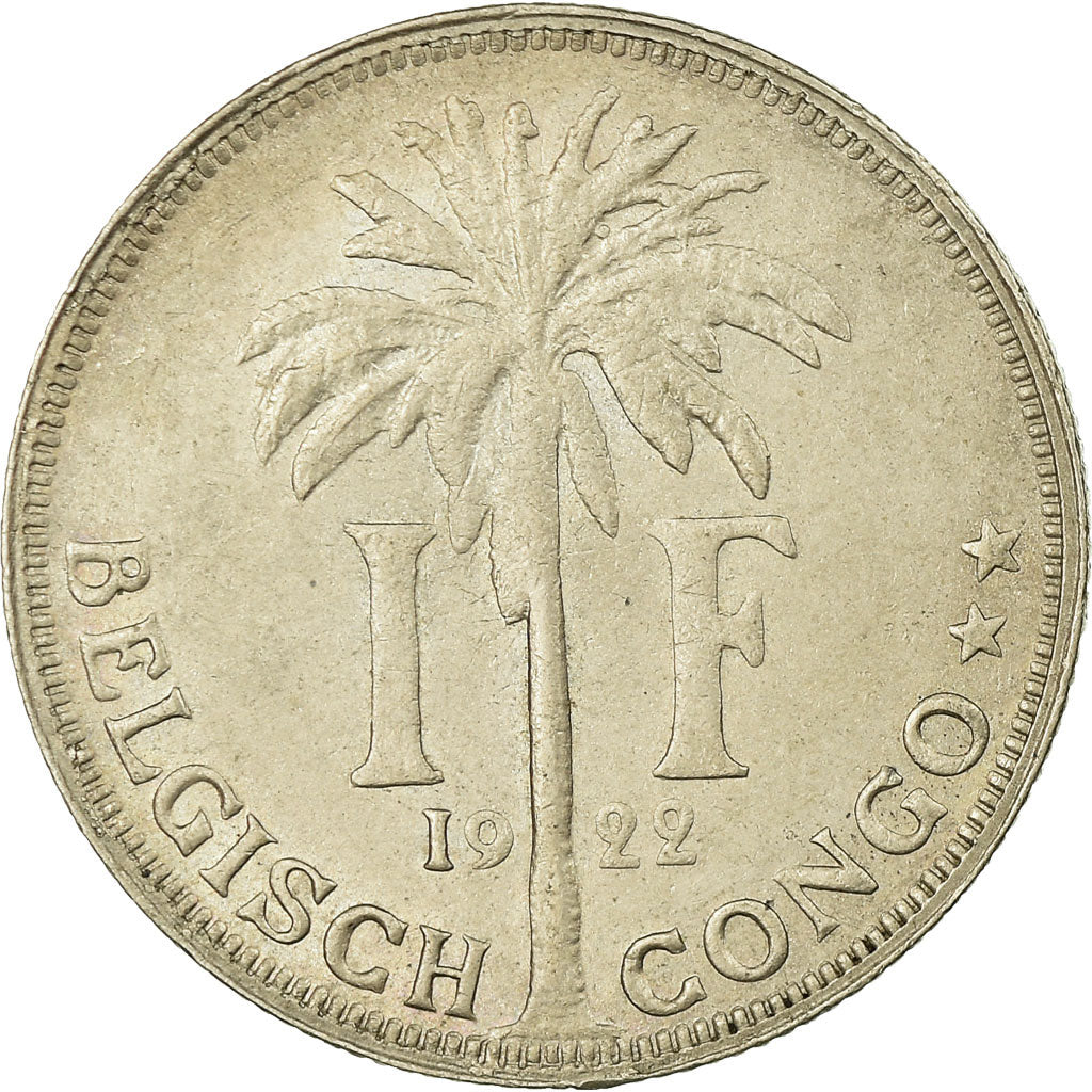 Coin, Belgian Congo, Franc, 1922, EF(40-45), Copper-nickel, KM:21