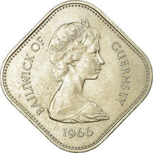 Coin, Guernsey, Elizabeth II, 10 Shilling, 1966, AU(55-58), Copper-nickel, KM:19