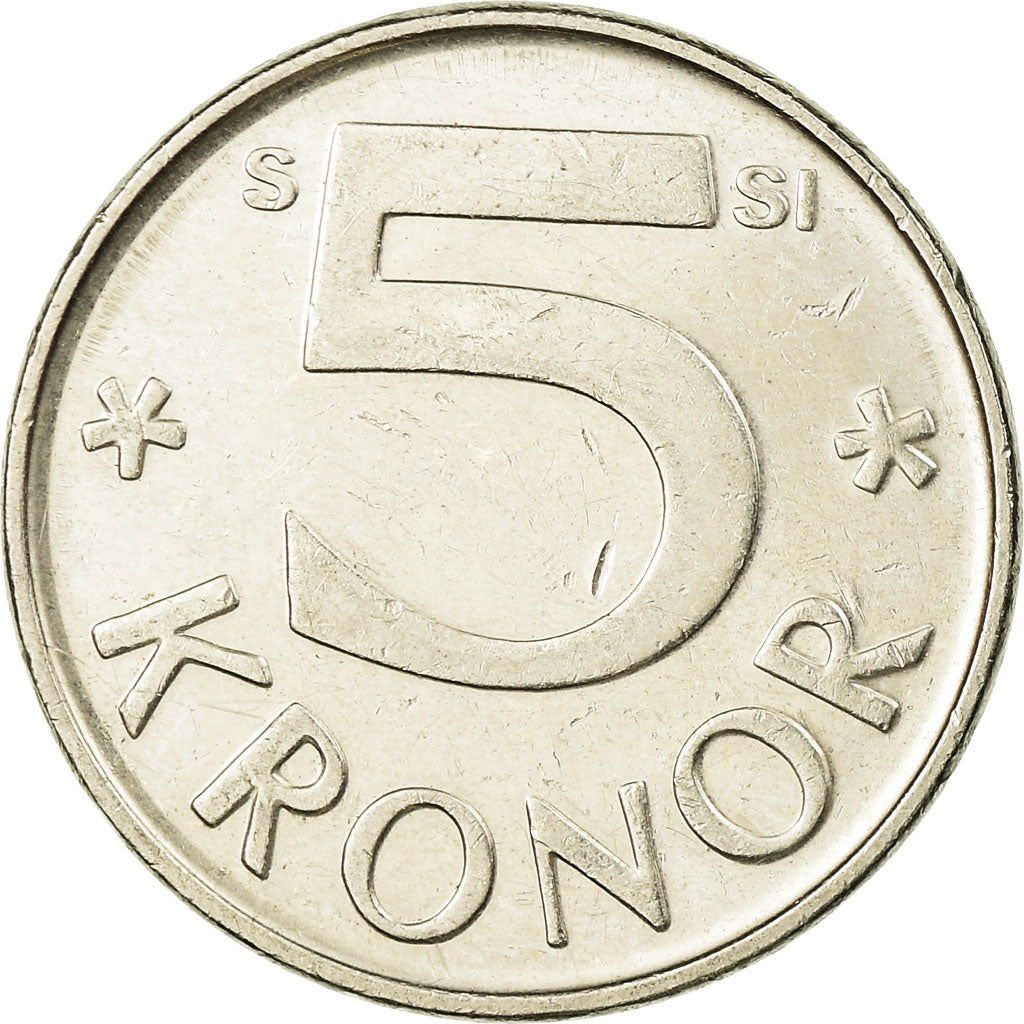 Coin, Sweden, Carl XVI Gustaf, 5 Kronor, 2008, EF(40-45), Copper-Nickel Clad