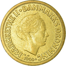 Moneta, Danimarca, Margrethe II, 10 Kroner, 1990, BB, Alluminio-bronzo, KM:867.2