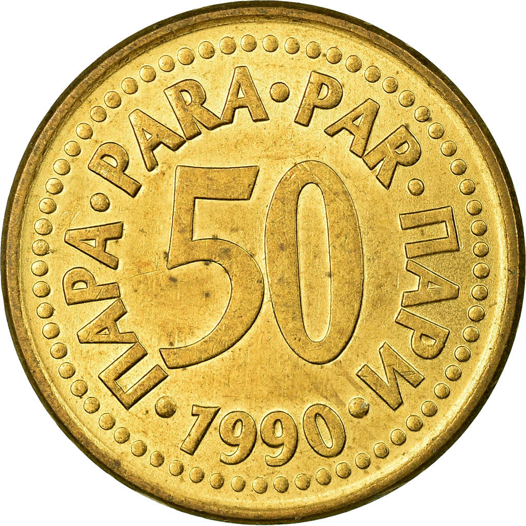 Munten, Joegoslaviëe, 50 Para, 1990, ZF, Tin, KM:141
