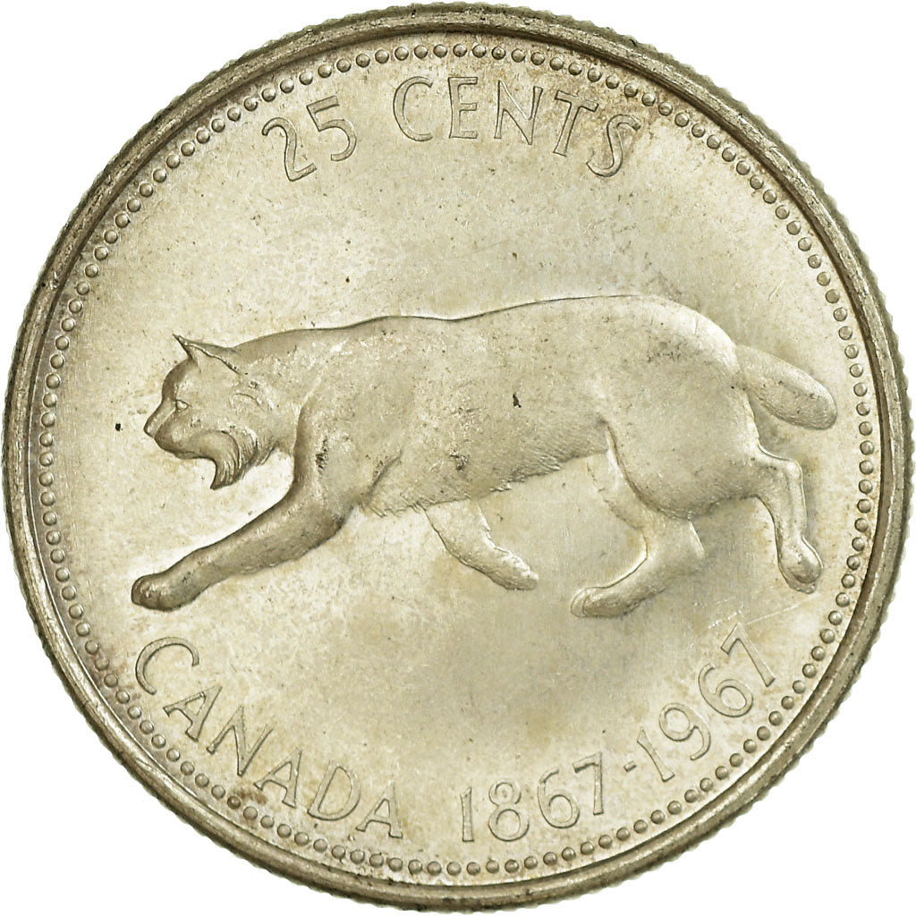 Coin, Canada, Elizabeth II, 25 Cents, 1967, Royal Canadian Mint, Ottawa