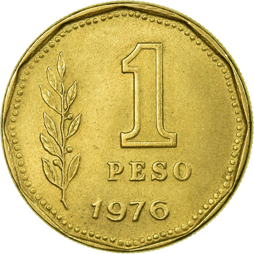 Coin, Argentina, Peso, 1976, EF(40-45), Aluminum-Bronze, KM:69