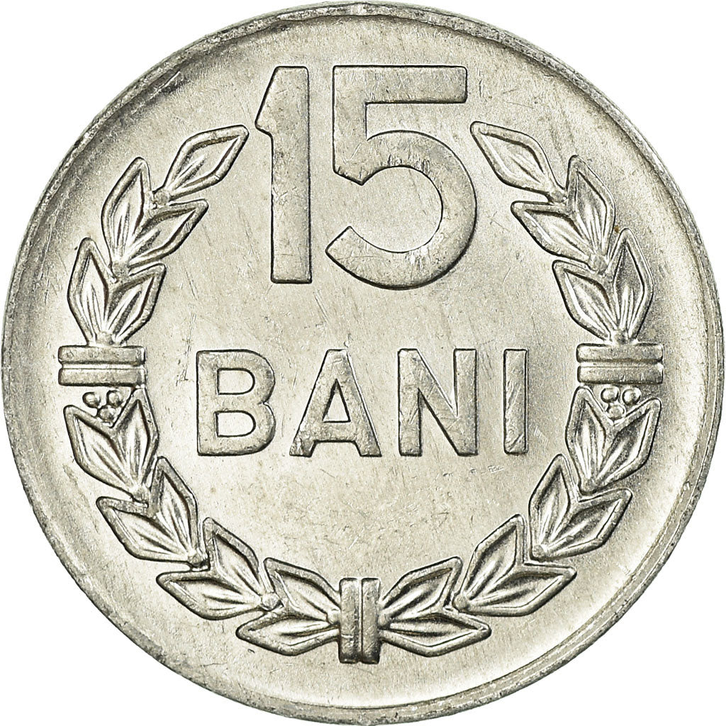 Coin, Romania, 15 Bani, 1975, AU(55-58), Aluminum, KM:93a