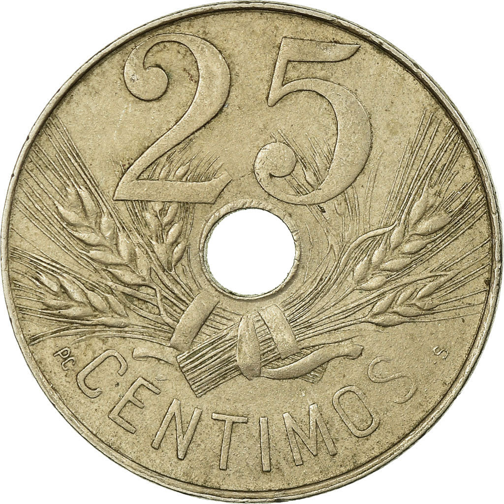 Moneda, España, Alfonso XIII, 25 Centimos, 1927, MBC, Cobre - níquel, KM:742