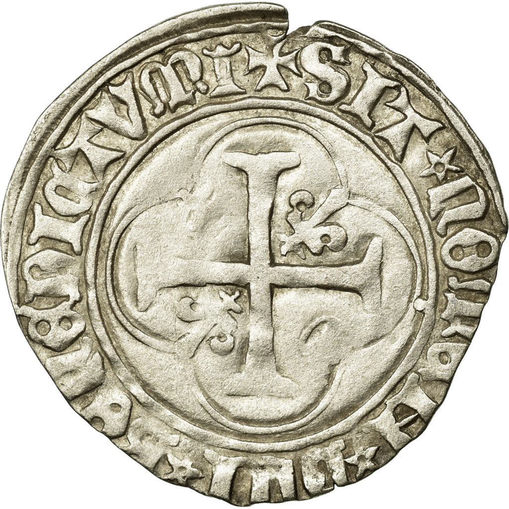 Monnaie, France, Blanc à la couronne, Tours, TTB, Billon, Duplessy:587
