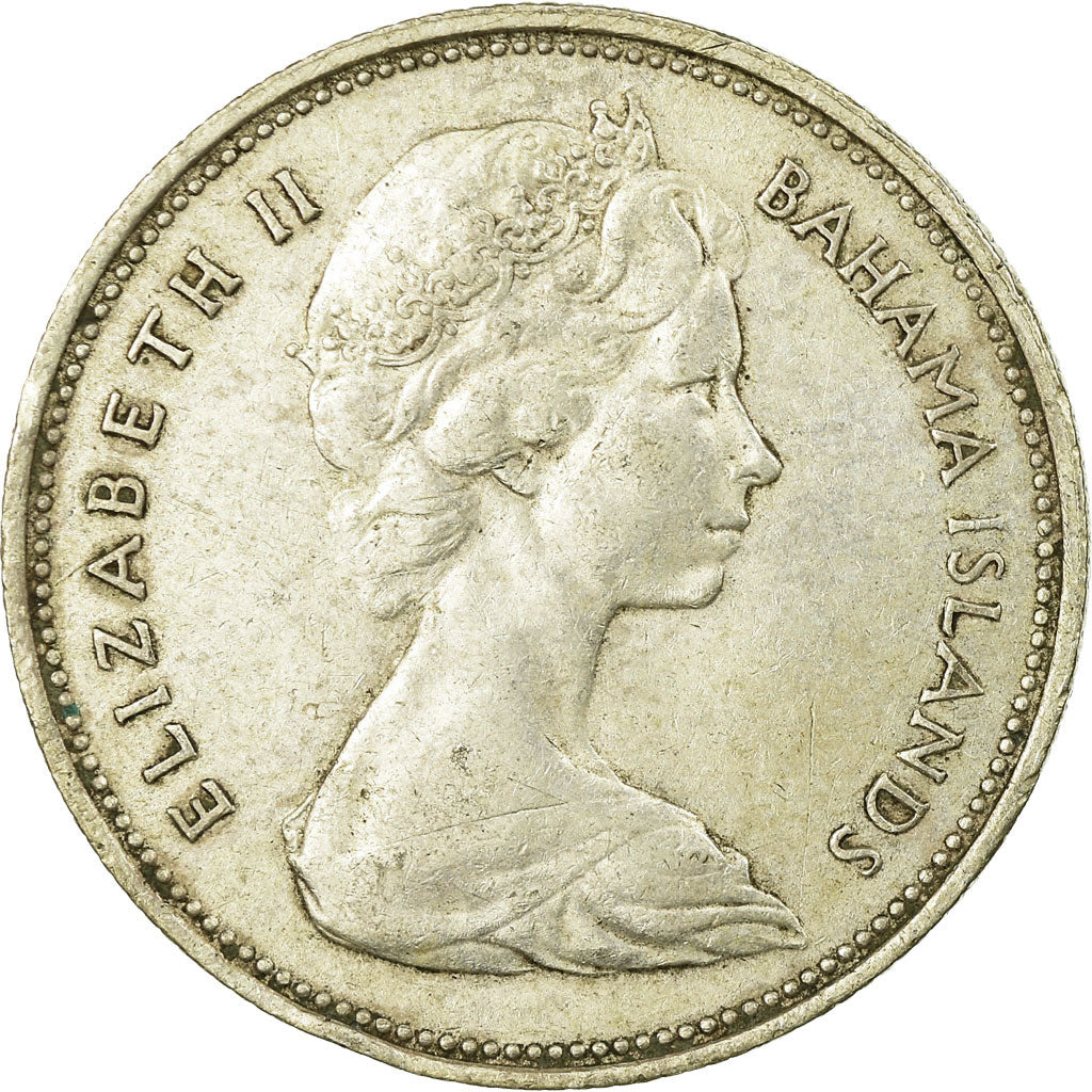 Moneda, Bahamas, Elizabeth II, 50 Cents, 1966, MBC, Plata, KM:7