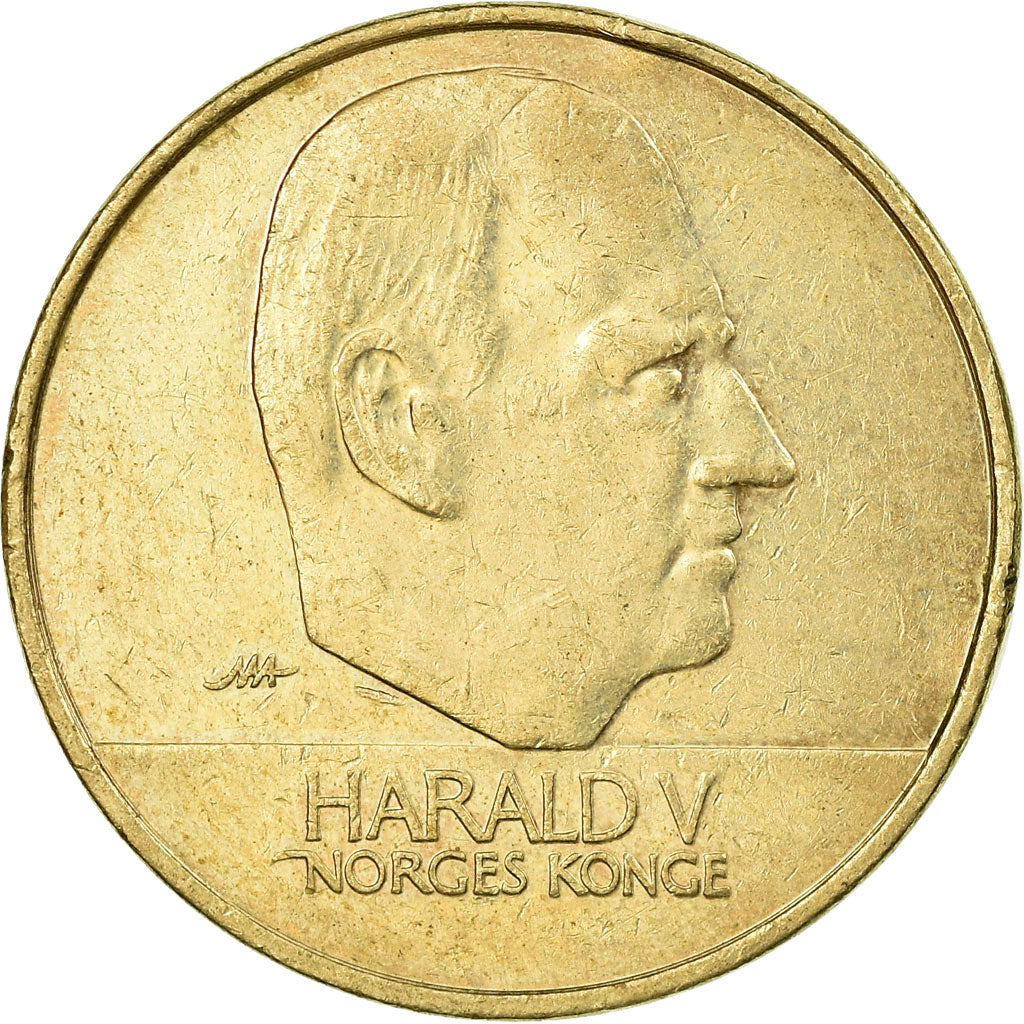 Coin, Norway, Harald V, 20 Kroner, 2002, EF(40-45), Nickel-brass, KM:453