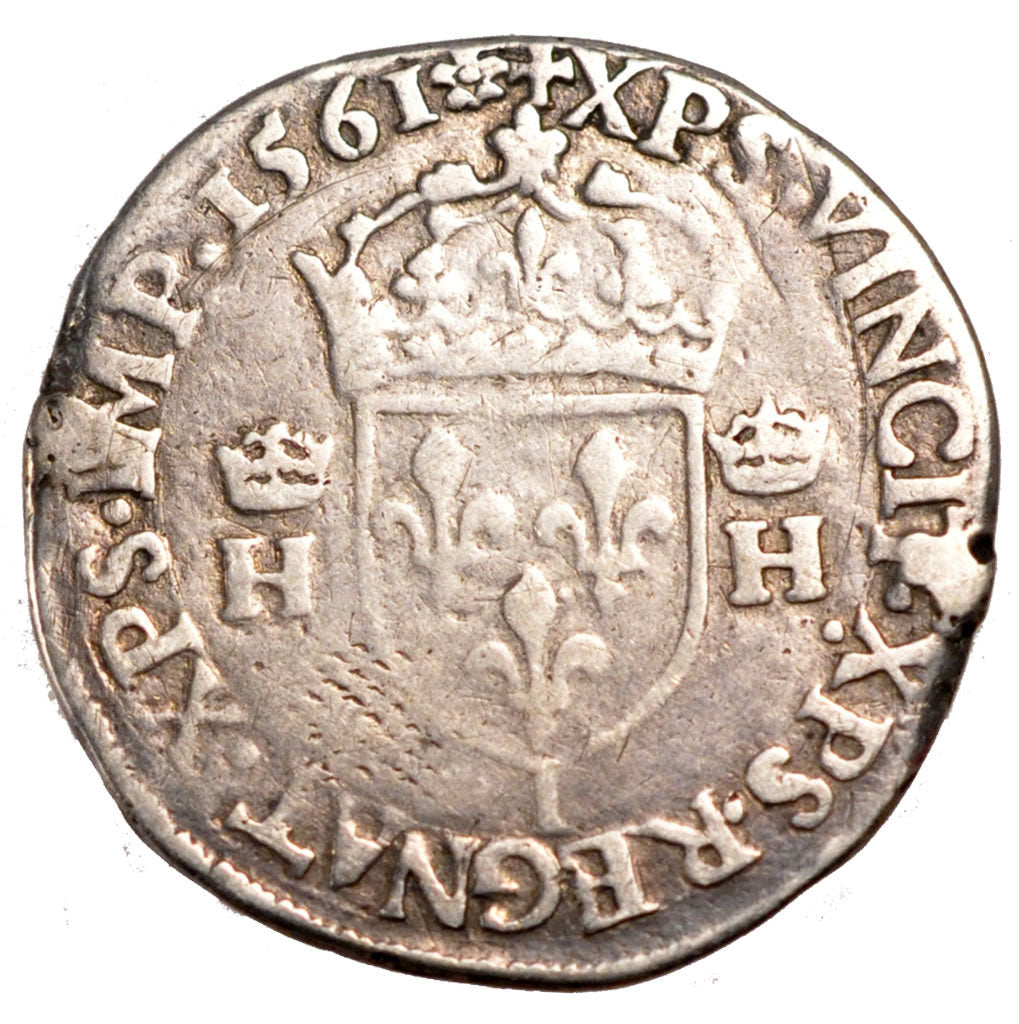 FRANCE, Teston, 1561, Limoges, VF(20-25), Silver, Duplessy #1052, 9.06