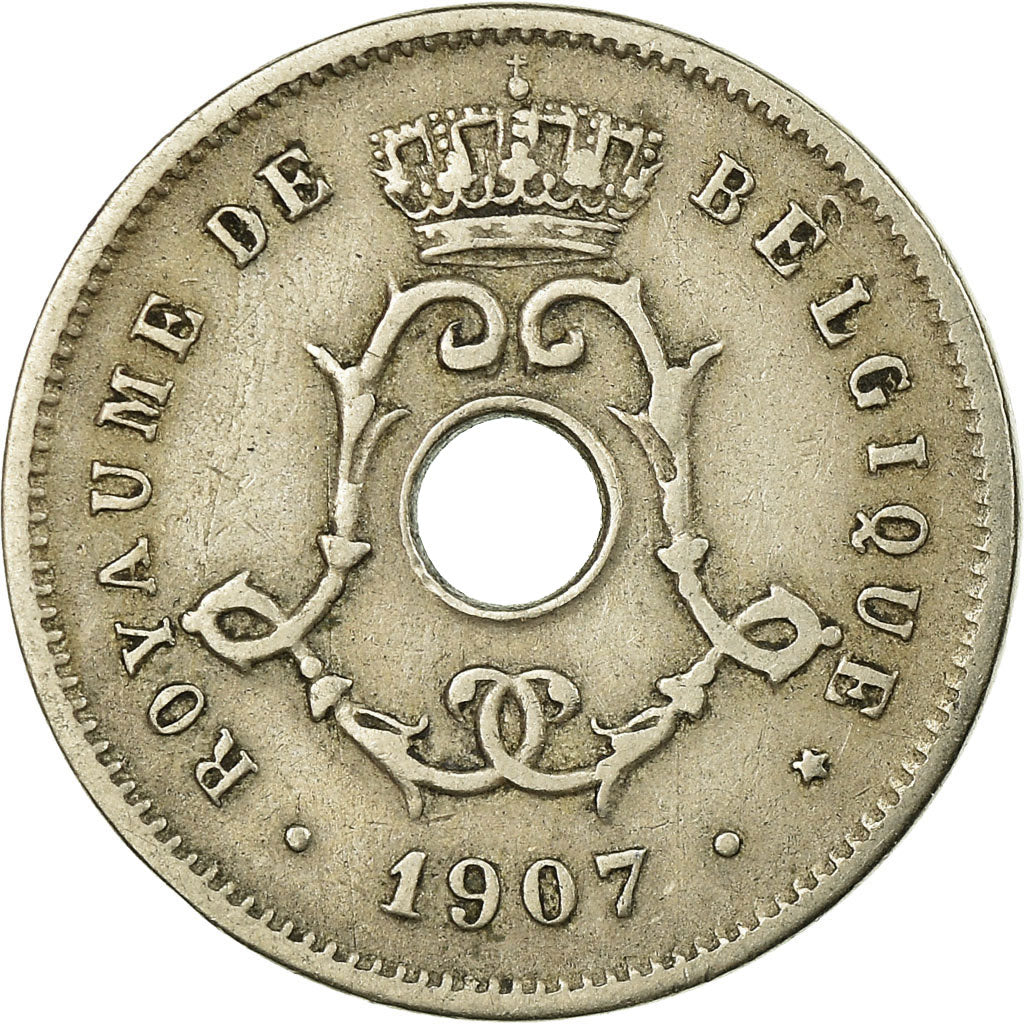 Coin, Belgium, 5 Centimes, 1907, EF(40-45), Copper-nickel, KM:54