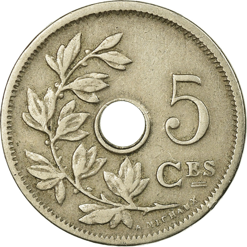Coin, Belgium, 5 Centimes, 1907, EF(40-45), Copper-nickel, KM:54