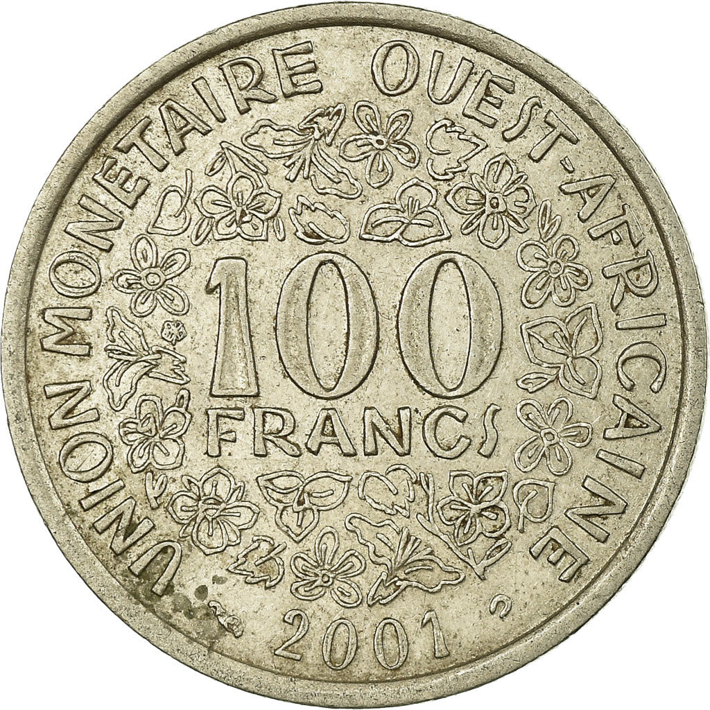 Coin, West African States, 100 Francs, 2001, EF(40-45), Nickel, KM:4