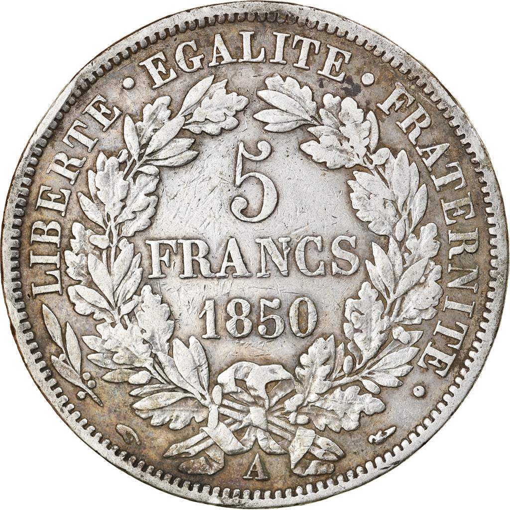 Coin, France, Cérès, 5 Francs, 1850, Paris, VF(30-35), Silver, KM:761.1