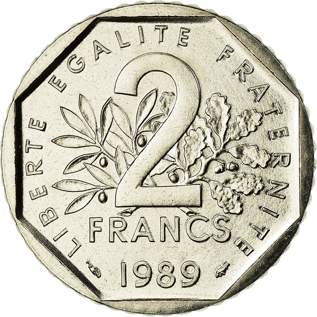 Coin, France, Semeuse, 2 Francs, 1989, Paris, MS(65-70), Nickel, KM:942.1