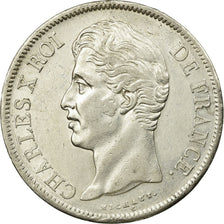 Coin, France, Charles X, 5 Francs, 1828, Paris, AU(55-58), Silver, KM:728.1