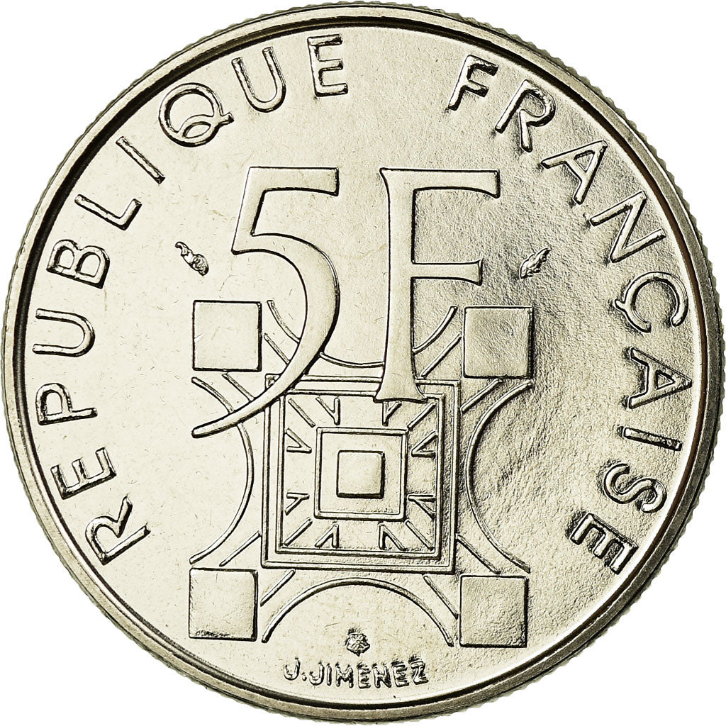 Moneda, Francia, Tour Eiffel, 5 Francs, 1989, Paris, FDC, Níquel, KM:968