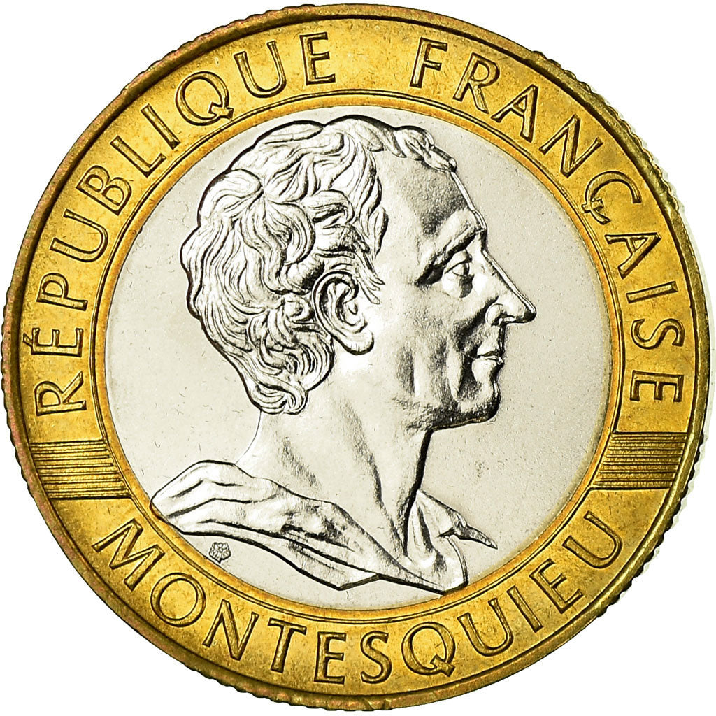 Coin, France, Montesquieu, 10 Francs, 1989, Paris, MS(65-70), Bi-Metallic