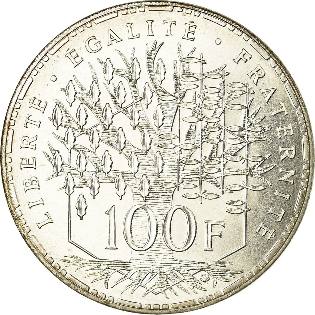 Munten, Frankrijk, Panthéon, 100 Francs, 1989, Paris, FDC, Zilver, KM:951.1