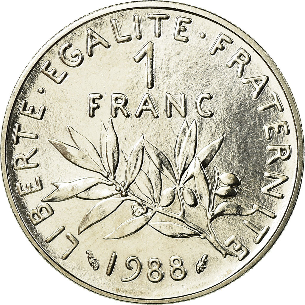 Coin, France, Semeuse, Franc, 1988, Paris, MS(65-70), Nickel, KM:925.1