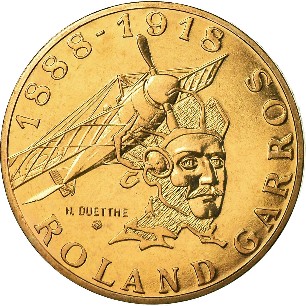 Coin, France, Roland Garros, 10 Francs, 1988, Paris, MS(65-70), Aluminum-Bronze