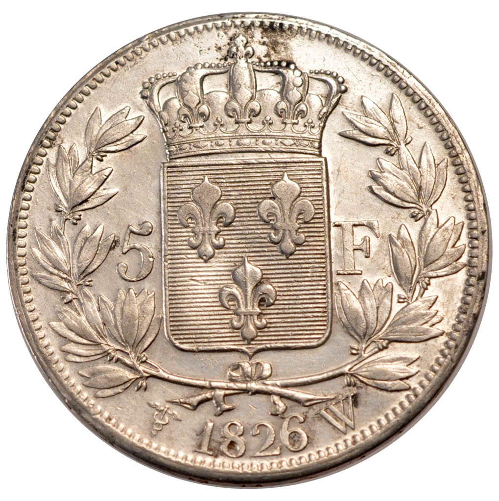 Coin, France, Charles X, 5 Francs, 1826, Lille, AU(55-58), Silver, Gadoury:643