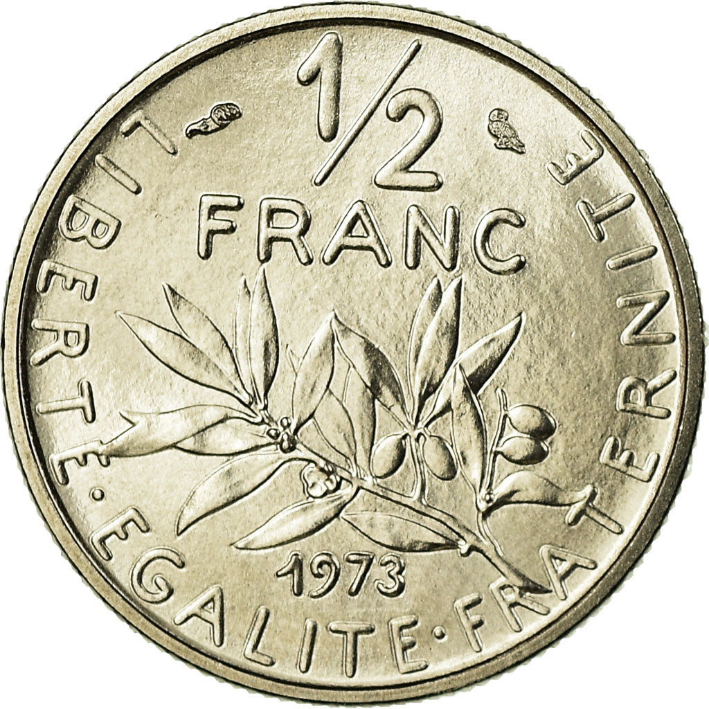 Münze, Frankreich, Semeuse, 1/2 Franc, 1973, Paris, STGL, Nickel, KM:931.1