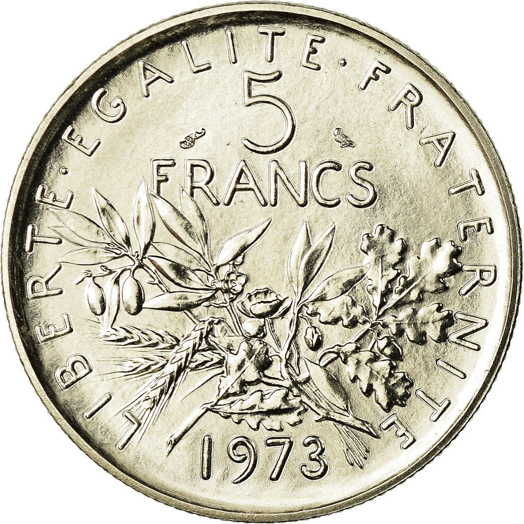 Coin, France, Semeuse, 5 Francs, 1973, Paris, MS(65-70), Nickel Clad