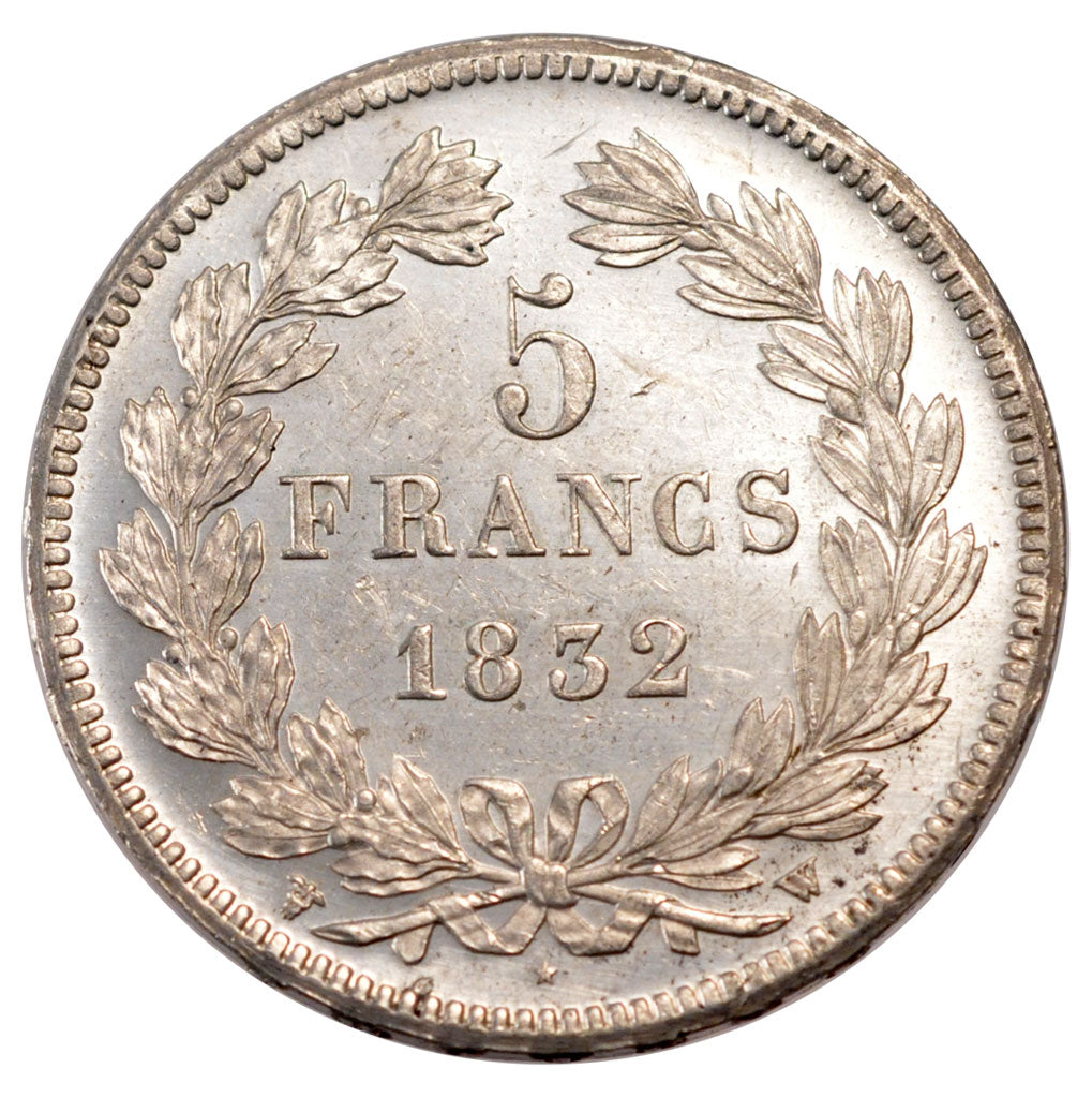 FRANCE, Louis-Philippe, 5 Francs, 1832, Lille, KM #749.13, MS(60-62), Silver,...