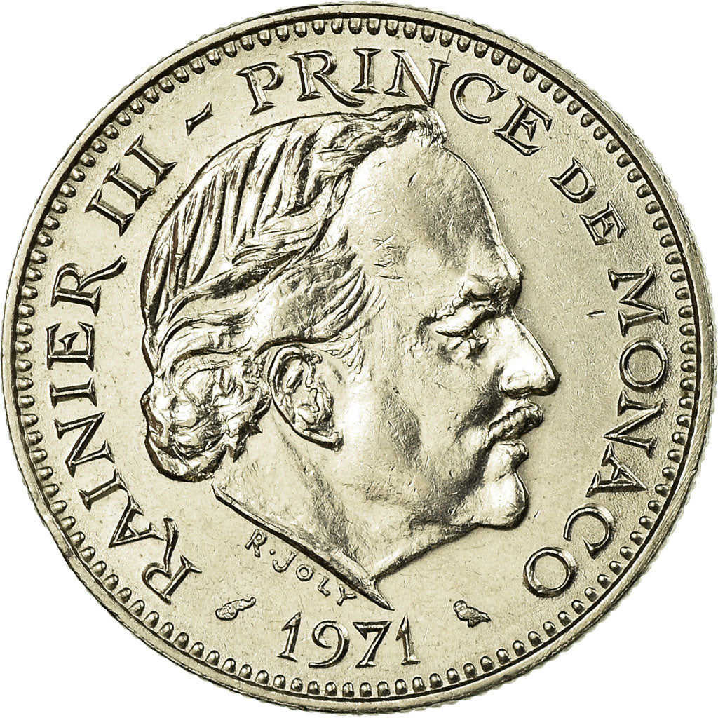 Coin, Monaco, Rainier III, 5 Francs, 1971, EF(40-45), Copper-nickel, KM:150