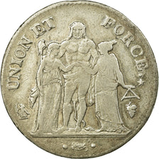 Moneta, Francja, Union et Force, 5 Francs, 1801, Perpignan, EF(40-45), Srebro