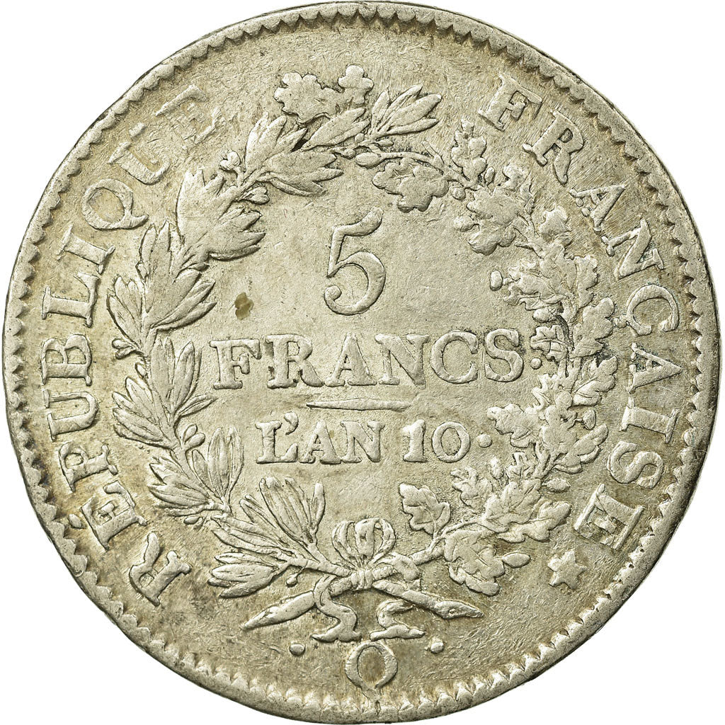 Coin, France, Union et Force, 5 Francs, 1801, Perpignan, EF(40-45), Silver