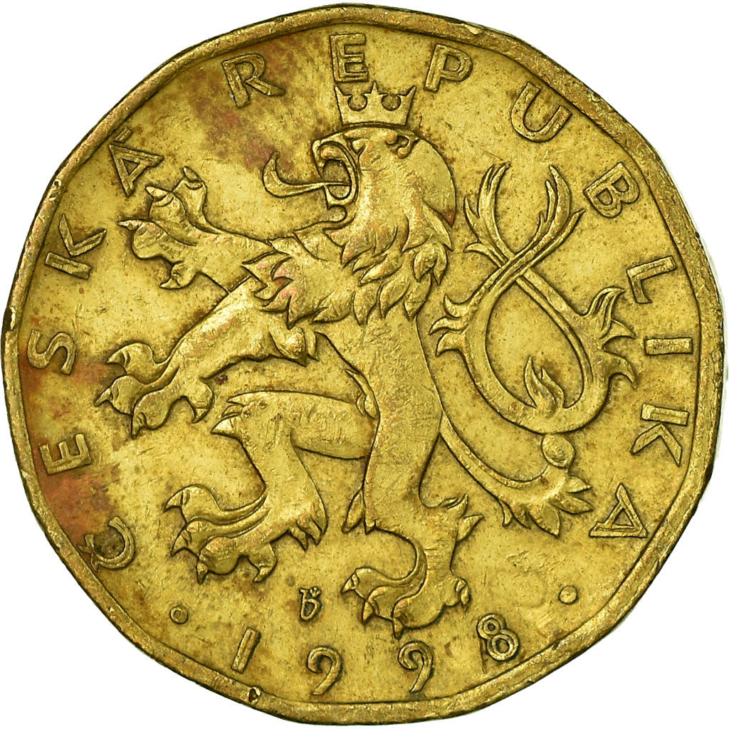 Moneta, Repubblica Ceca, 20 Korun, 1998, BB, Acciaio placcato ottone, KM:5