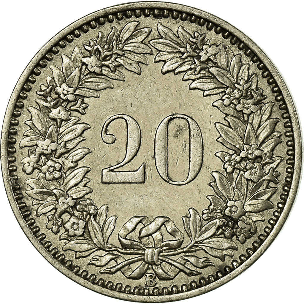 Coin, Switzerland, 20 Rappen, 1881, Bern, EF(40-45), Nickel, KM:29