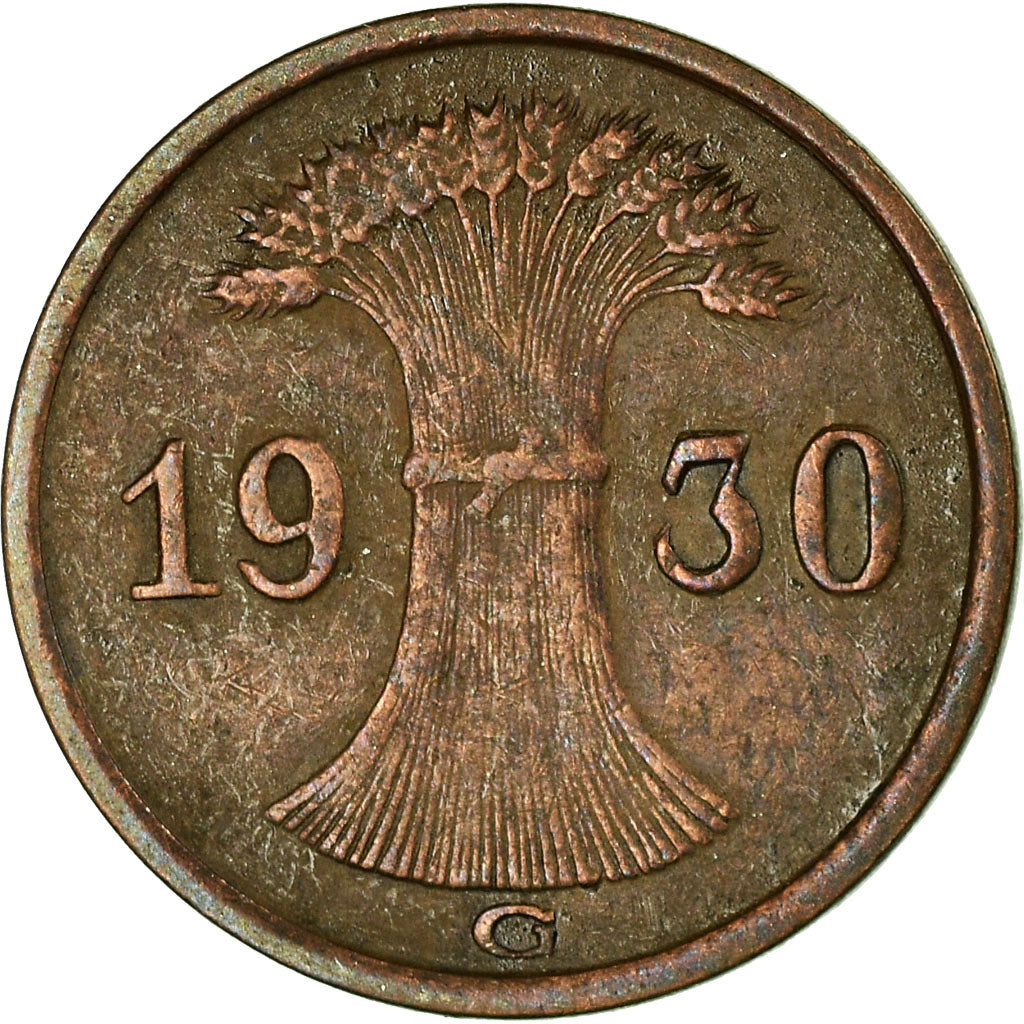 Moneta, GERMANIA, REPUBBLICA DI WEIMAR, Reichspfennig, 1930, Karlsruhe, BB