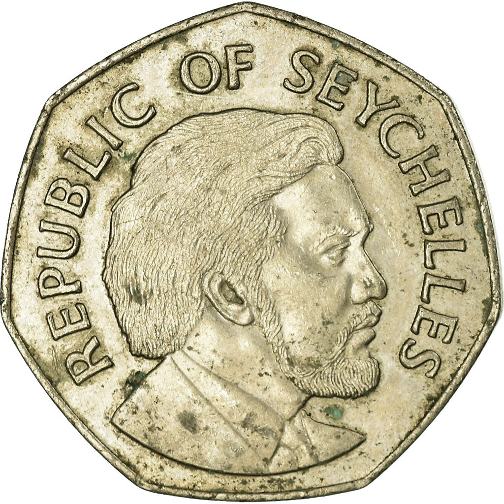 Coin, Seychelles, 5 Rupees, 1976, British Royal Mint, EF(40-45), Copper-nickel