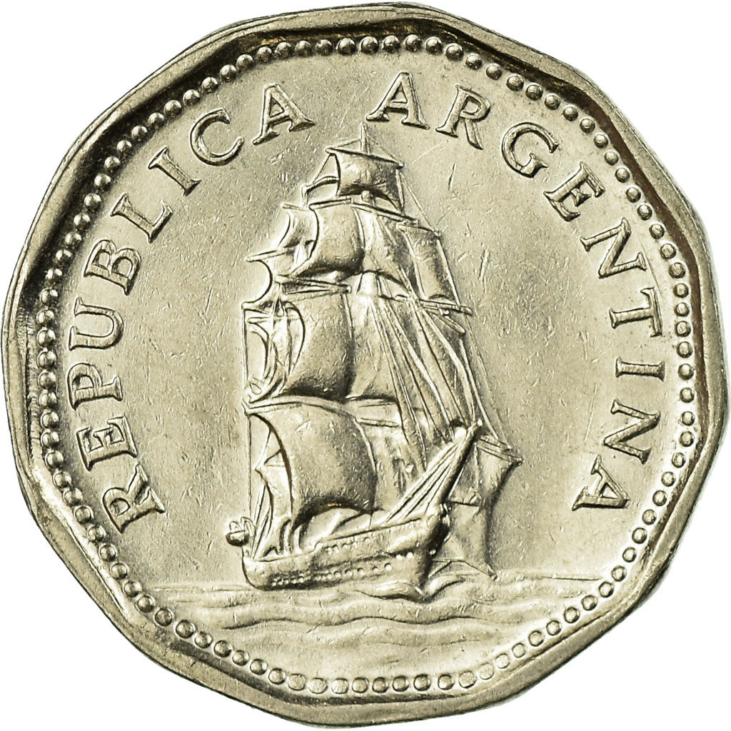 Coin, Argentina, 5 Pesos, 1963, EF(40-45), Nickel Clad Steel, KM:59