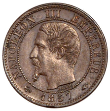 FRANCE, Napoléon III, Centime, 1857, Paris, KM #775.1, AU(55-58), Bronze, Gadour