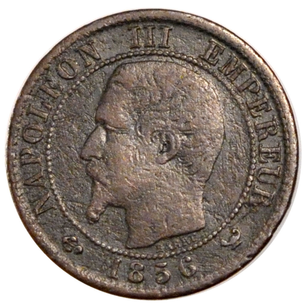 FRANCE, Napoléon III, Centime, 1856, Lille, KM #775.7, VF(30-35), Bronze, Gadour