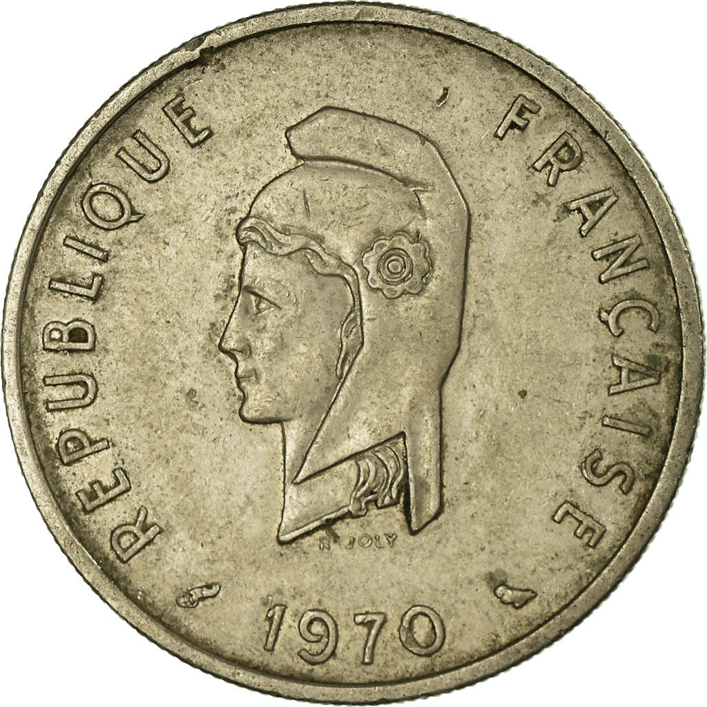 Coin, FRENCH AFARS & ISSAS, 50 Francs, 1970, Paris, EF(40-45), Copper-nickel