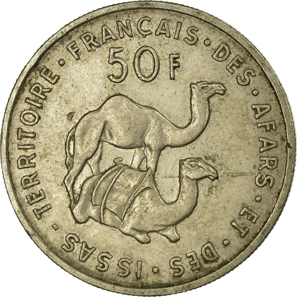 Coin, FRENCH AFARS & ISSAS, 50 Francs, 1970, Paris, EF(40-45), Copper-nickel