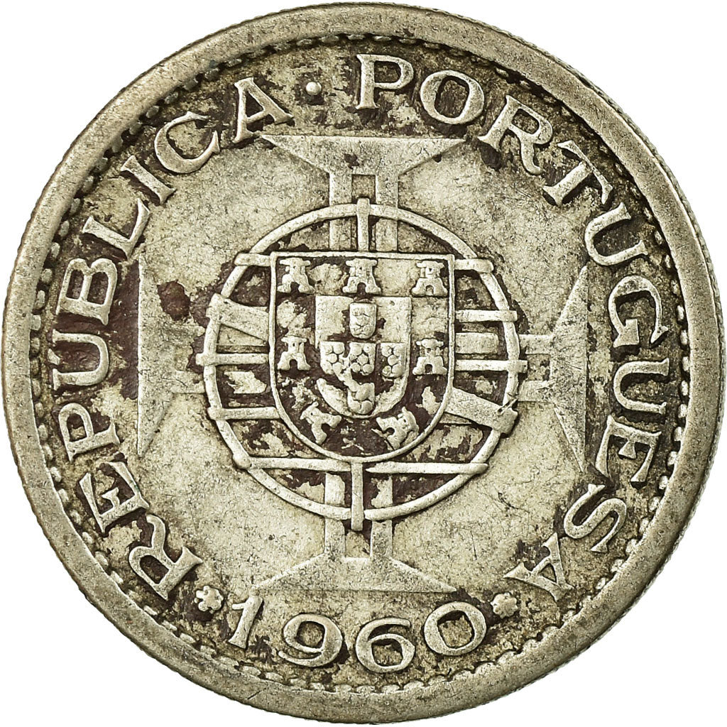 Coin, Mozambique, 5 Escudos, 1960, VF(30-35), Silver, KM:84
