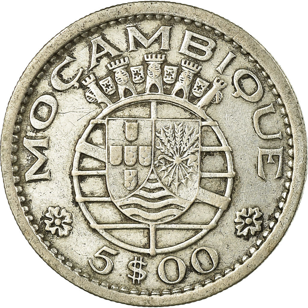 Coin, Mozambique, 5 Escudos, 1960, VF(30-35), Silver, KM:84