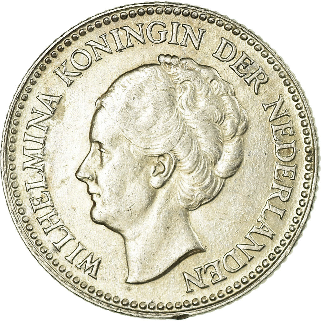 Coin, Netherlands, Wilhelmina I, 1/2 Gulden, 1929, EF(40-45), Silver, KM:160
