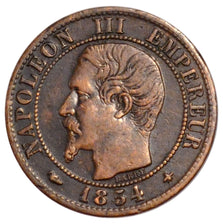 FRANCE, Napoléon III, Centime, 1854, Strasbourg, KM #775.3, EF(40-45), Bronze, G