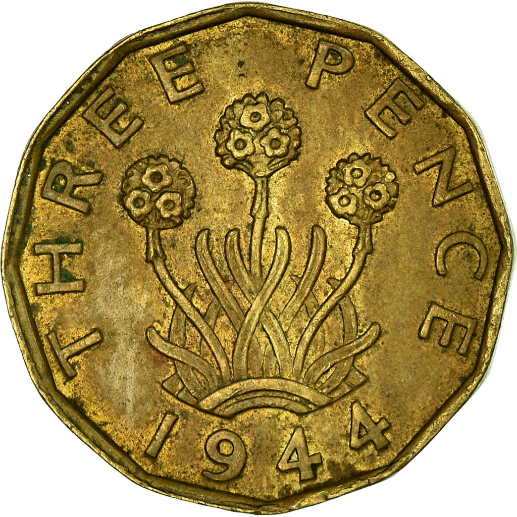 Coin, Great Britain, George VI, 3 Pence, 1944, EF(40-45), Silver, KM:848