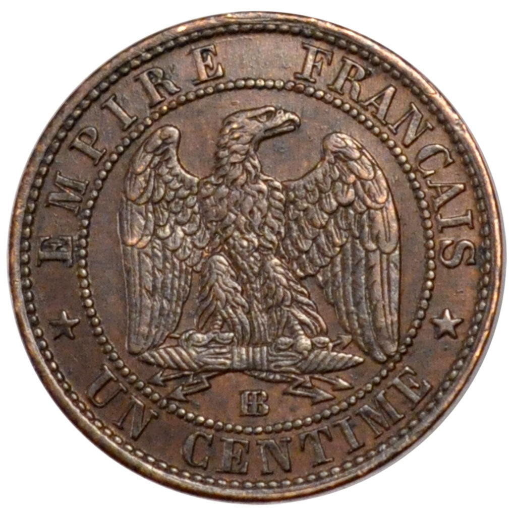 FRANCE, Napoléon III, Centime, 1853, Strasbourg, KM #775.3, AU(50-53), Bronze, G
