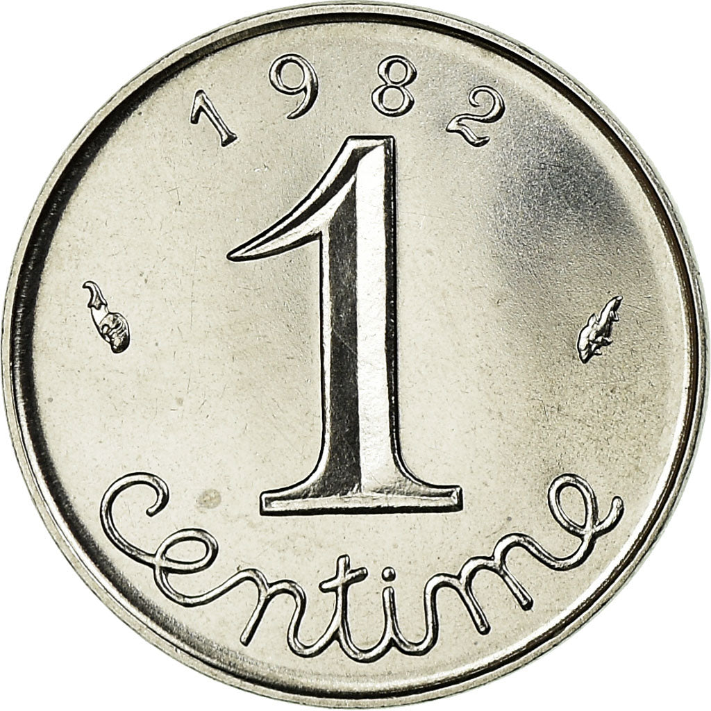 Moeda, França, Épi, Centime, 1982, Paris, MS(65-70), Aço Inoxidável, KM:928
