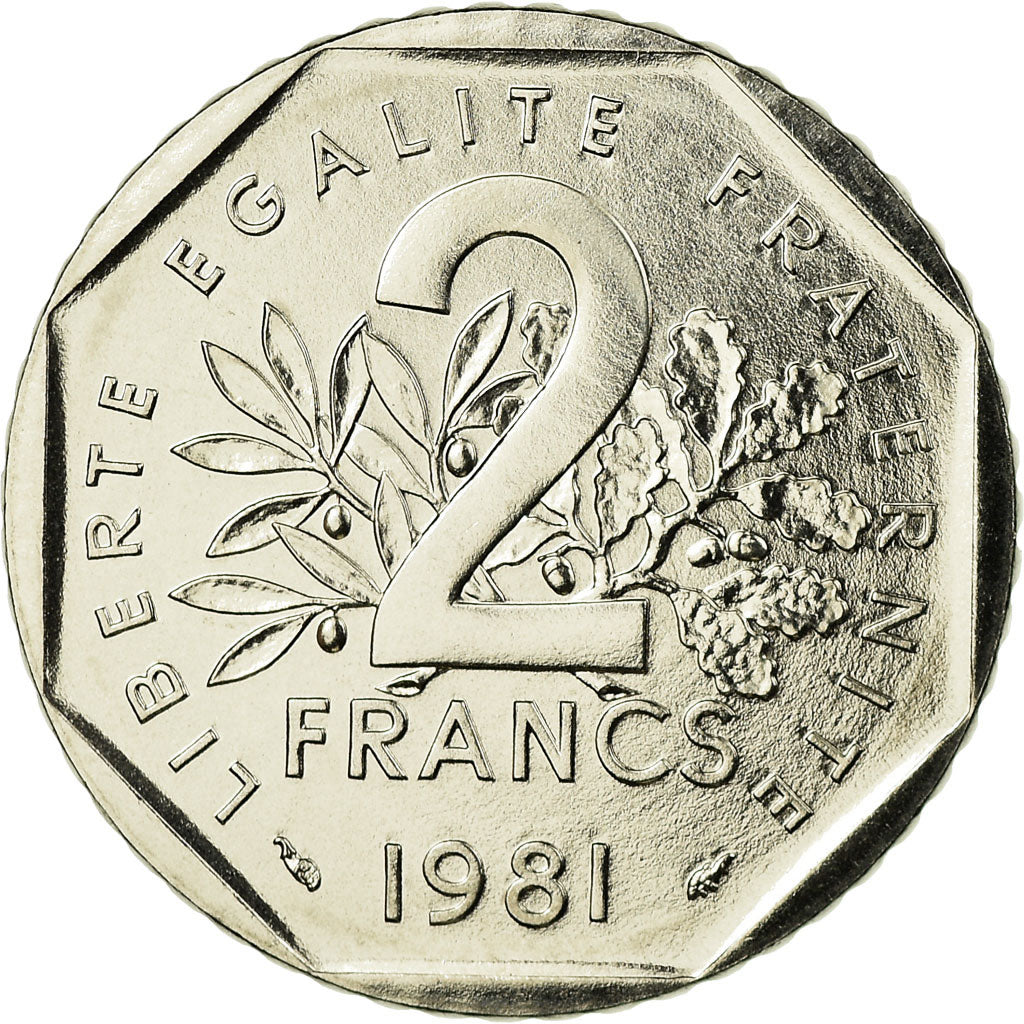 Coin, France, Semeuse, 2 Francs, 1981, Paris, MS(65-70), Nickel, KM:942.1