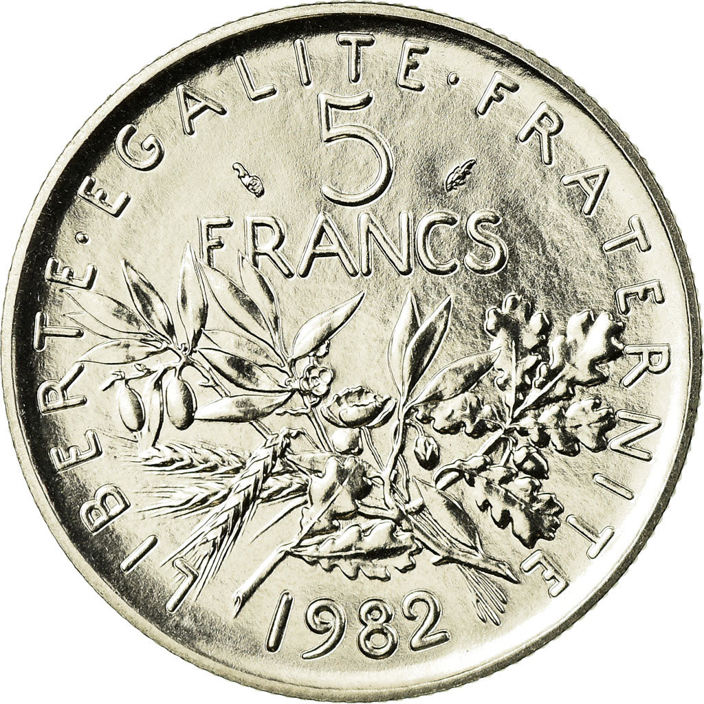 Coin, France, Semeuse, 5 Francs, 1982, Paris, MS(65-70), Nickel Clad